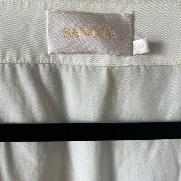Sancia White Long Sleeve Blouse Size Small - Picture 4 of 5